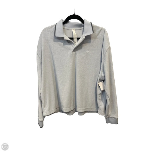 Athletic Top Long Sleeve Collar By Lululemon In Blue, Size: L