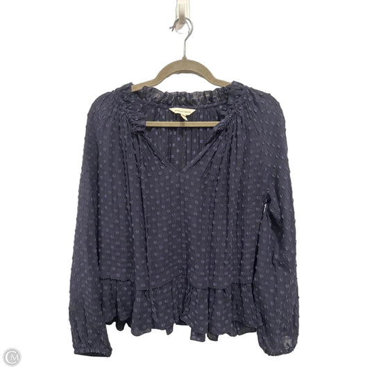 Top Long Sleeve By Rebecca Taylor In Navy, Size: S