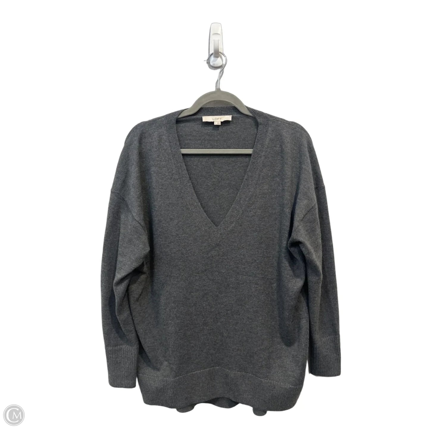 Top Long Sleeve By Loft In Grey, Size: S