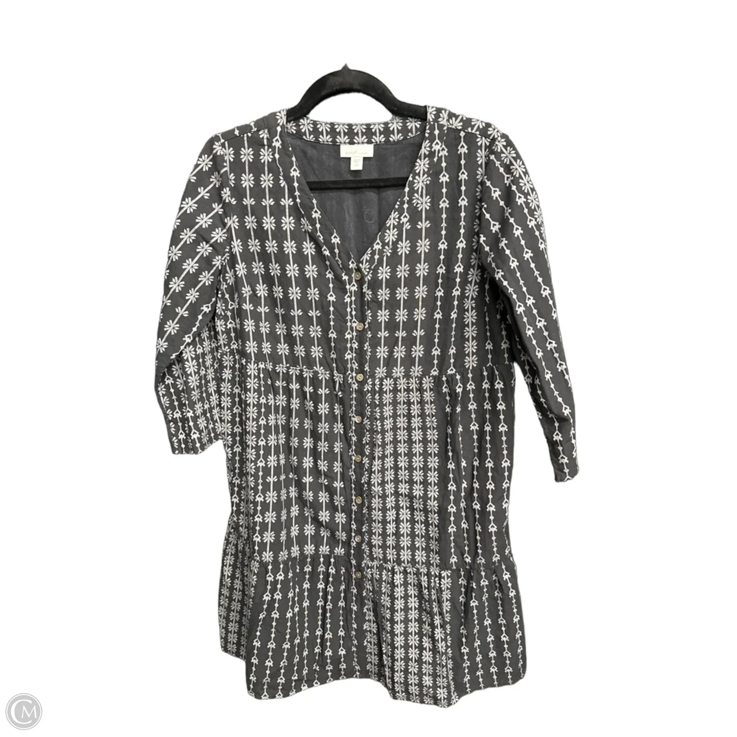 Dress Casual Midi By Pure Jill In Black & Grey, Size: Sp