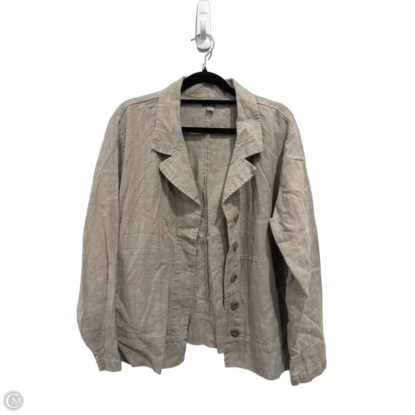 Jacket Shirt By Flax In Brown, Size: S