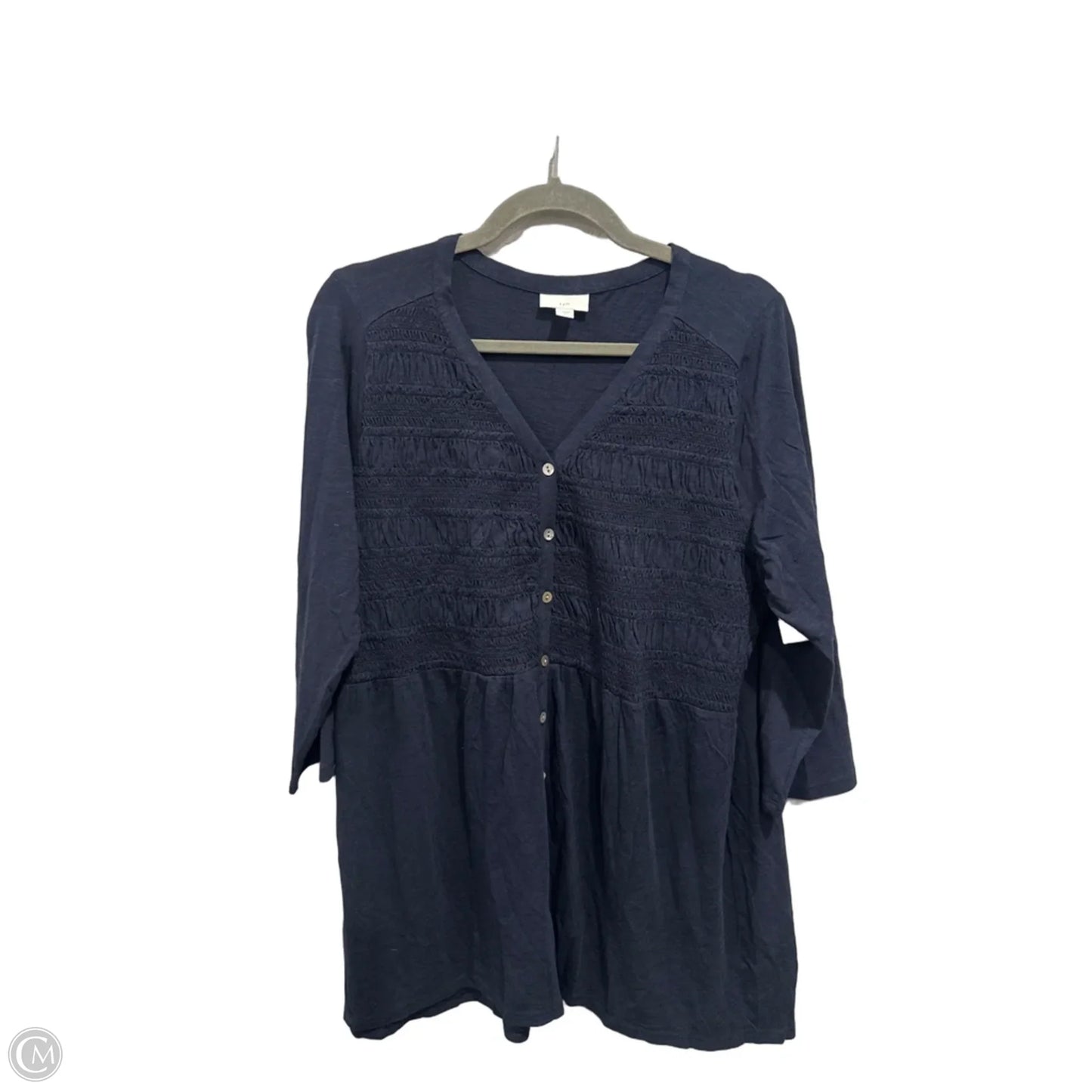 Tunic 3/4 Sleeve By J. Jill In Navy, Size: L
