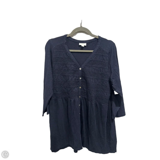 Tunic 3/4 Sleeve By J. Jill In Navy, Size: L