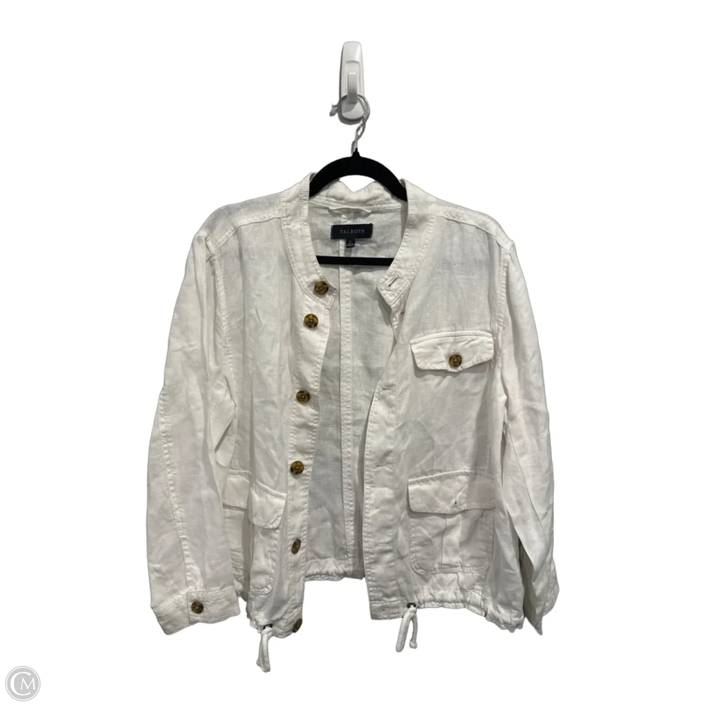 Jacket Shirt By Talbots In White, Size: L
