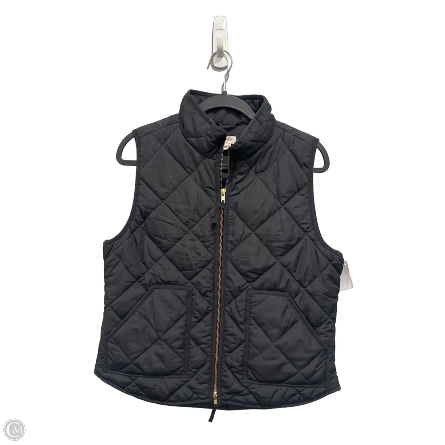 Vest Puffer & Quilted By J. Crew In Black & Gold, Size: L