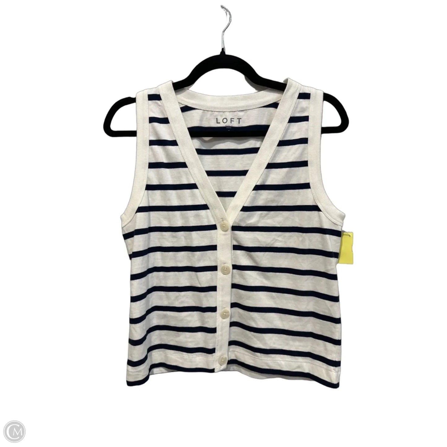 Top Sleeveless By Loft In Striped Pattern, Size: S