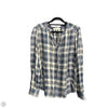 Top Long Sleeve By Loft In Checkered Pattern, Size: L