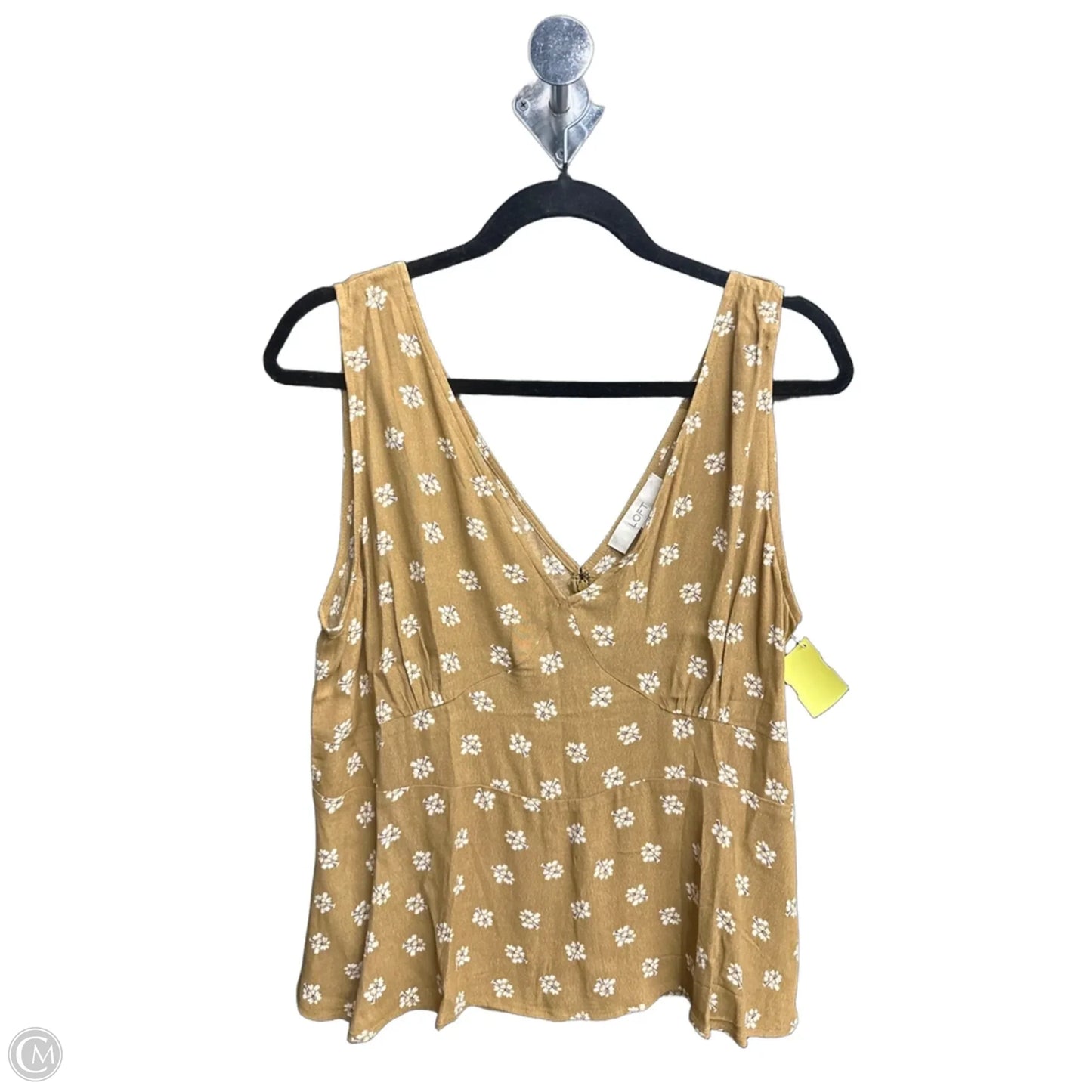 Top Sleeveless By Loft In Brown & Cream, Size: M