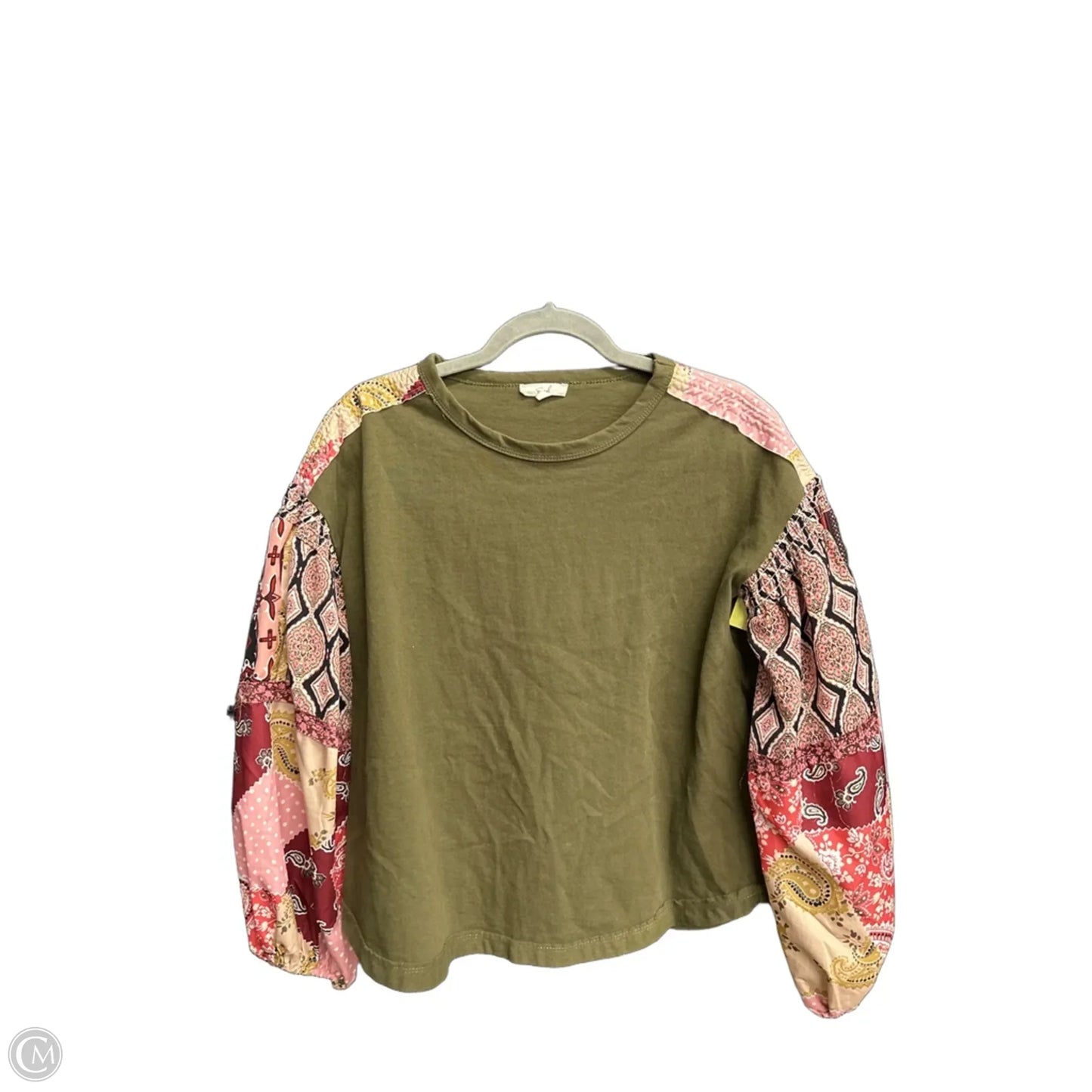 Top Long Sleeve By Easel In Green, Size: S