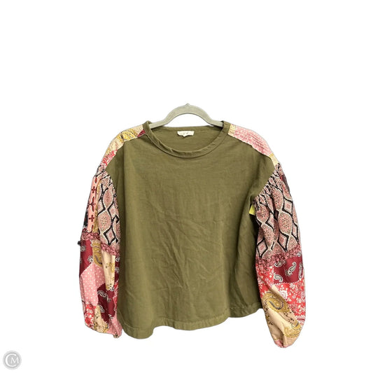 Top Long Sleeve By Easel In Green, Size: S