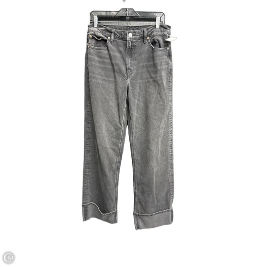 Jeans Wide Leg By American Eagle In Black Denim, Size: 8