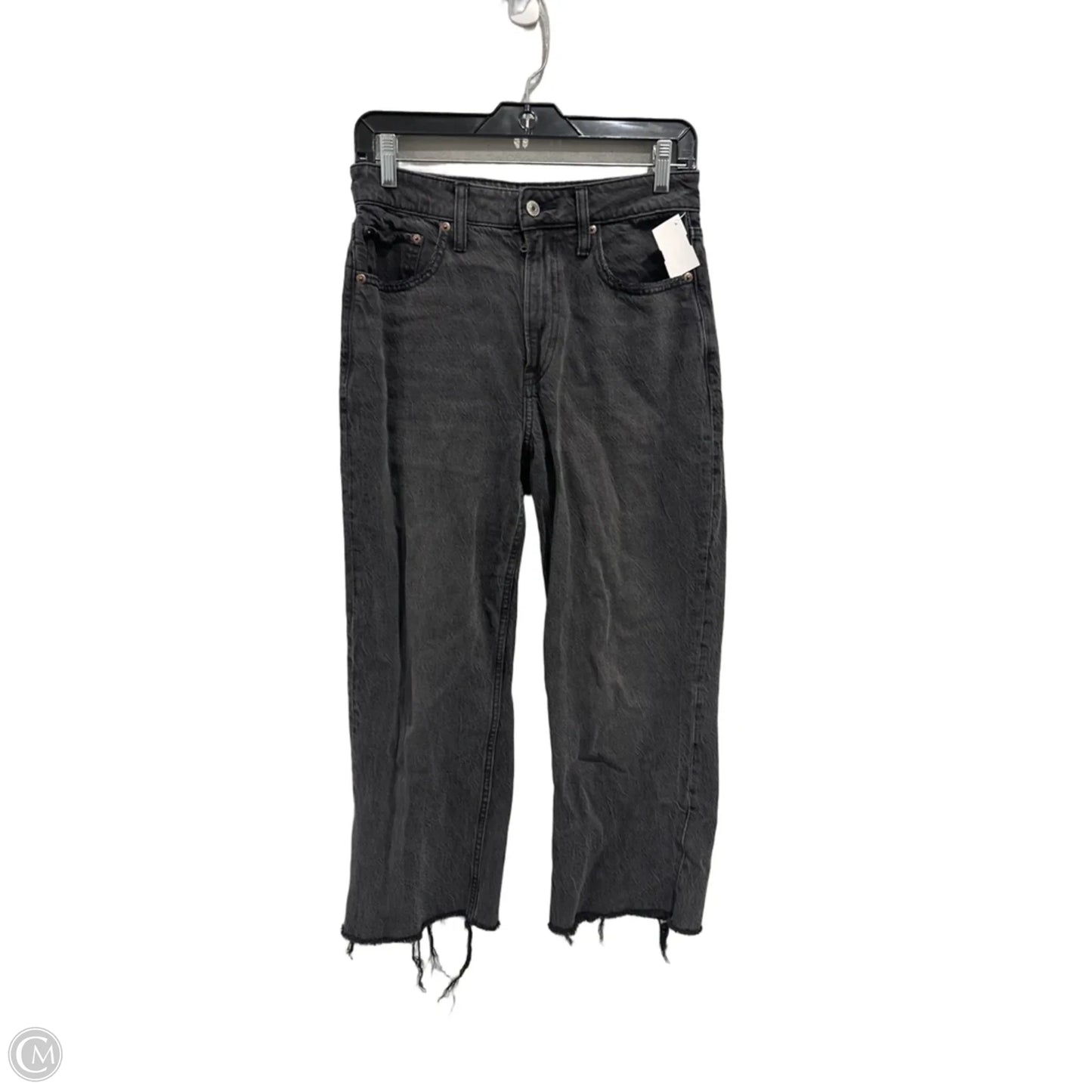 Jeans Wide Leg By Abercrombie And Fitch In Black Denim, Size: 2
