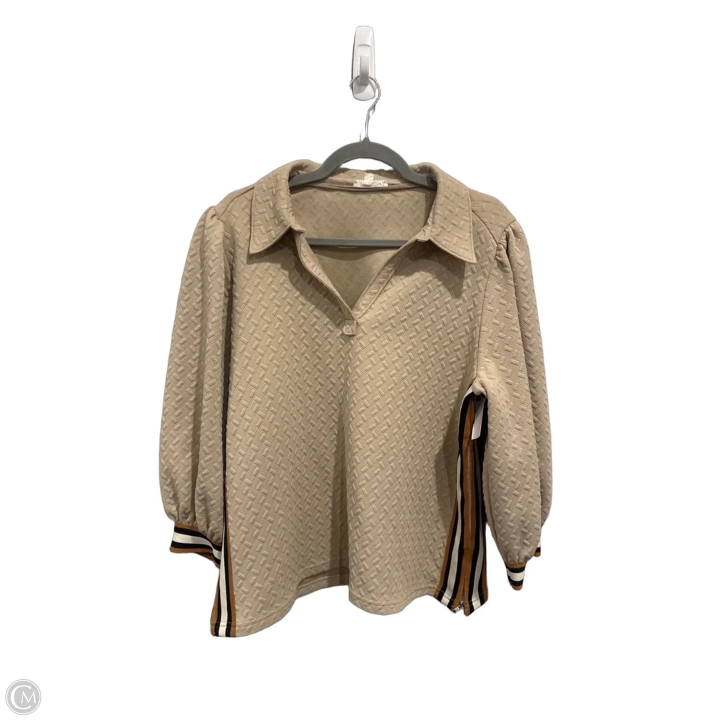 Top 3/4 Sleeve By Entro In Brown, Size: L