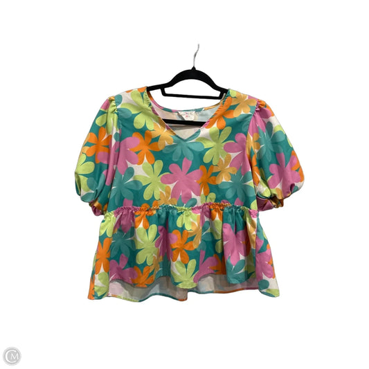 Top Short Sleeve By Fantastic Fawn In Multi-colored, Size: M