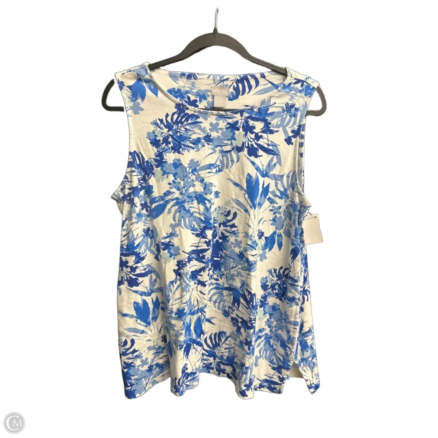 Top Sleeveless By Chicos In Blue, Size: Xl