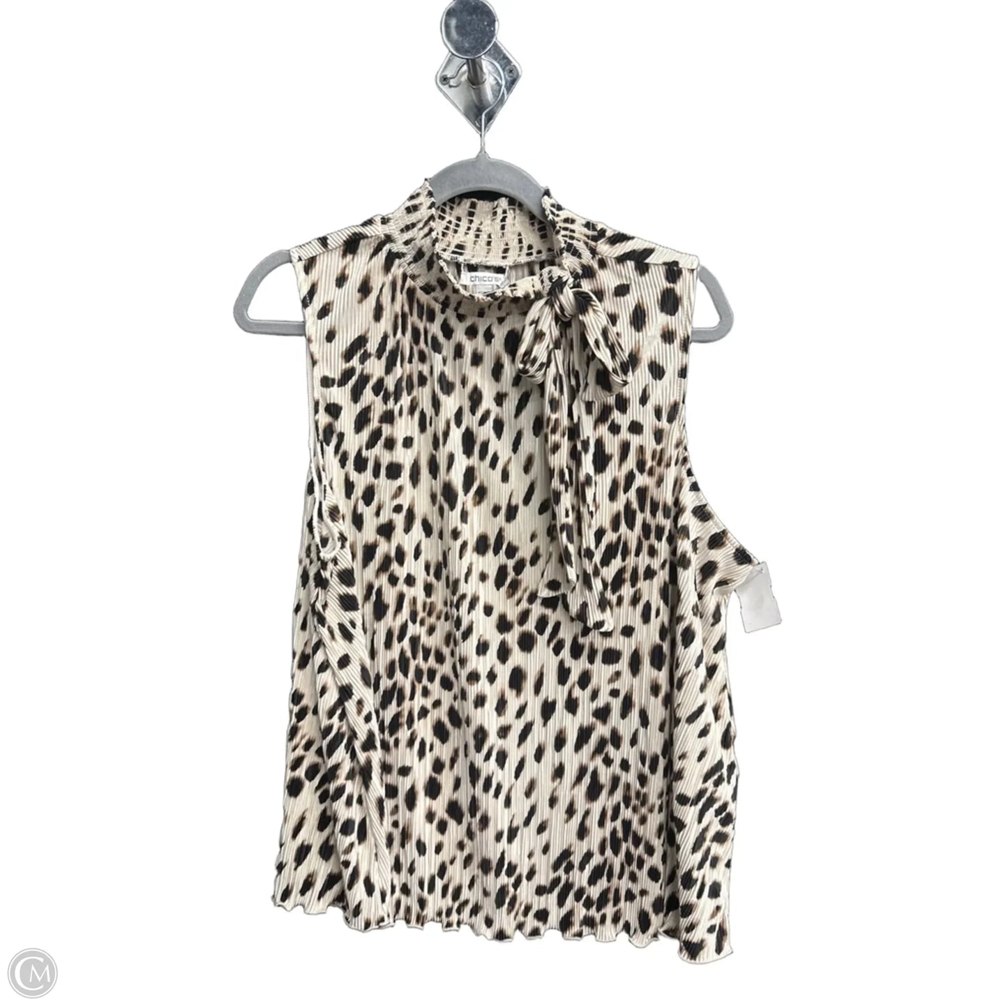 Top Sleeveless By Chicos In Animal Print, Size: Xl