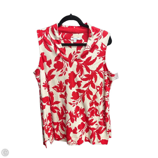 Top Sleeveless By Chicos In Red, Size: Xl