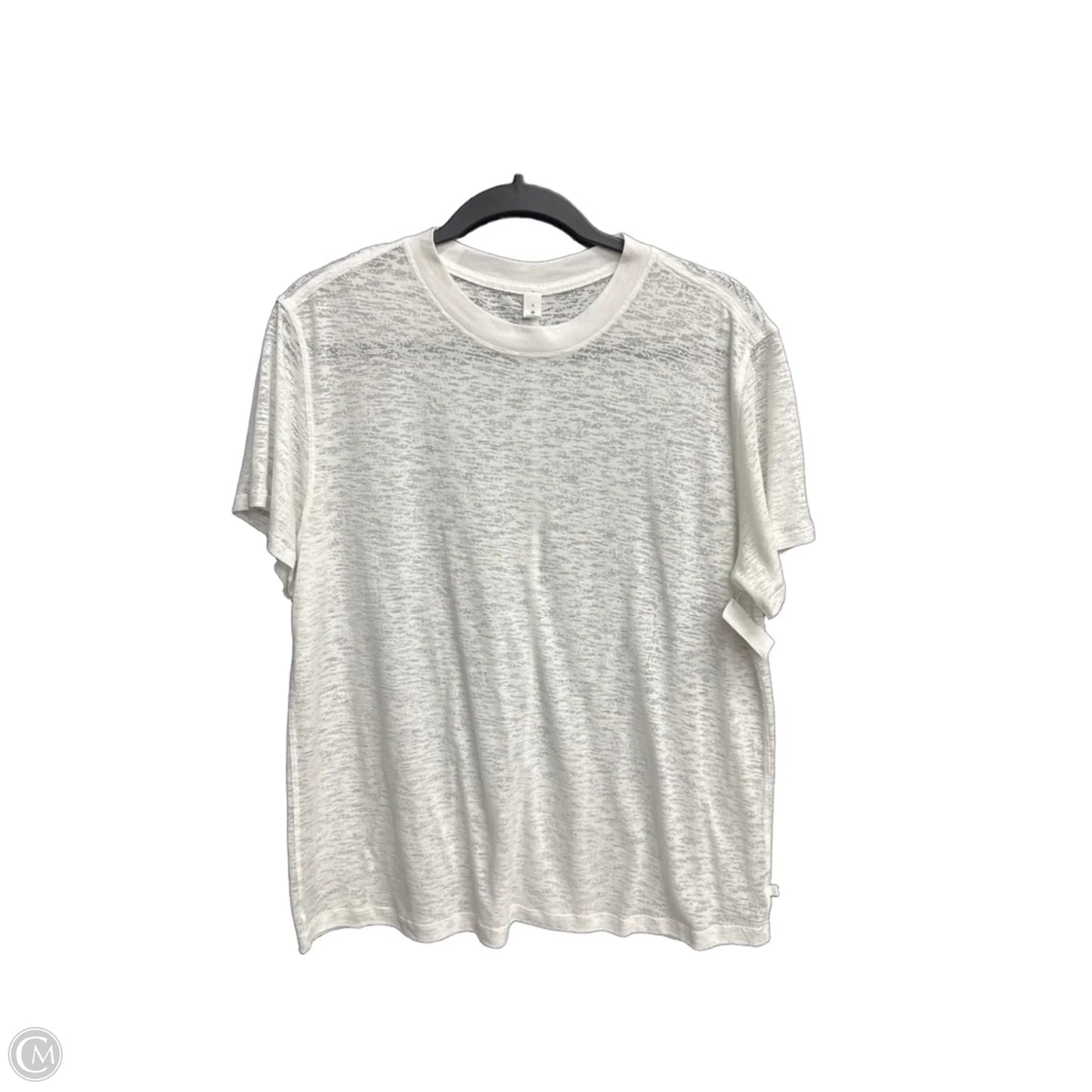 Athletic Top Short Sleeve By Lululemon In White, Size: 6