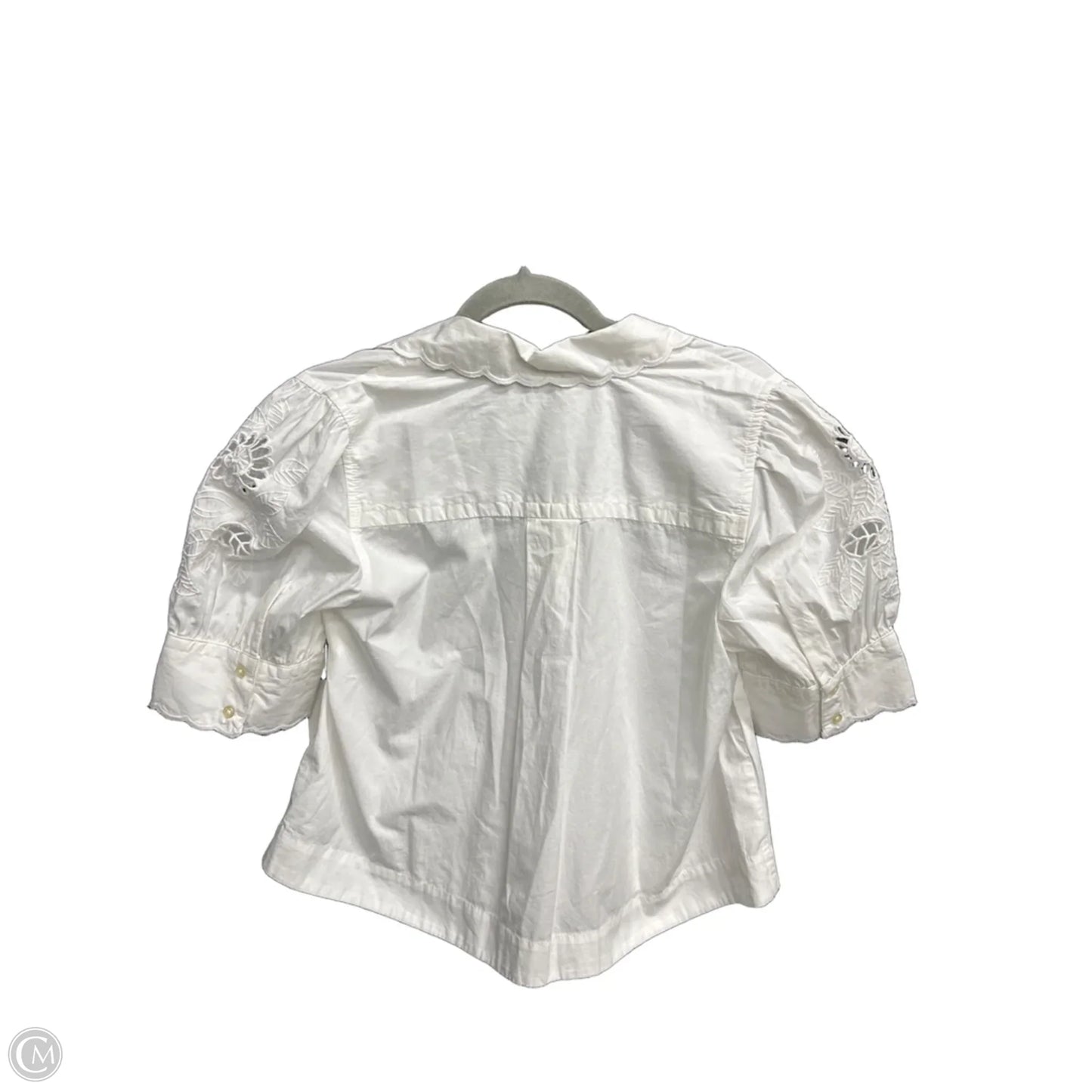 Top Short Sleeve By Free Assembly In White, Size: S