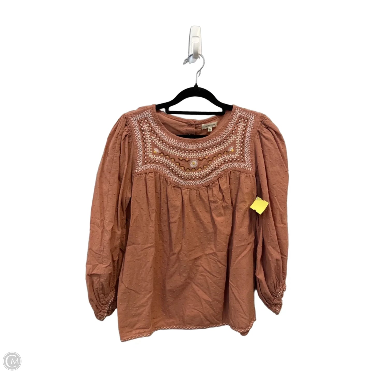 Top 3/4 Sleeve By Max Studio In Brown, Size: S