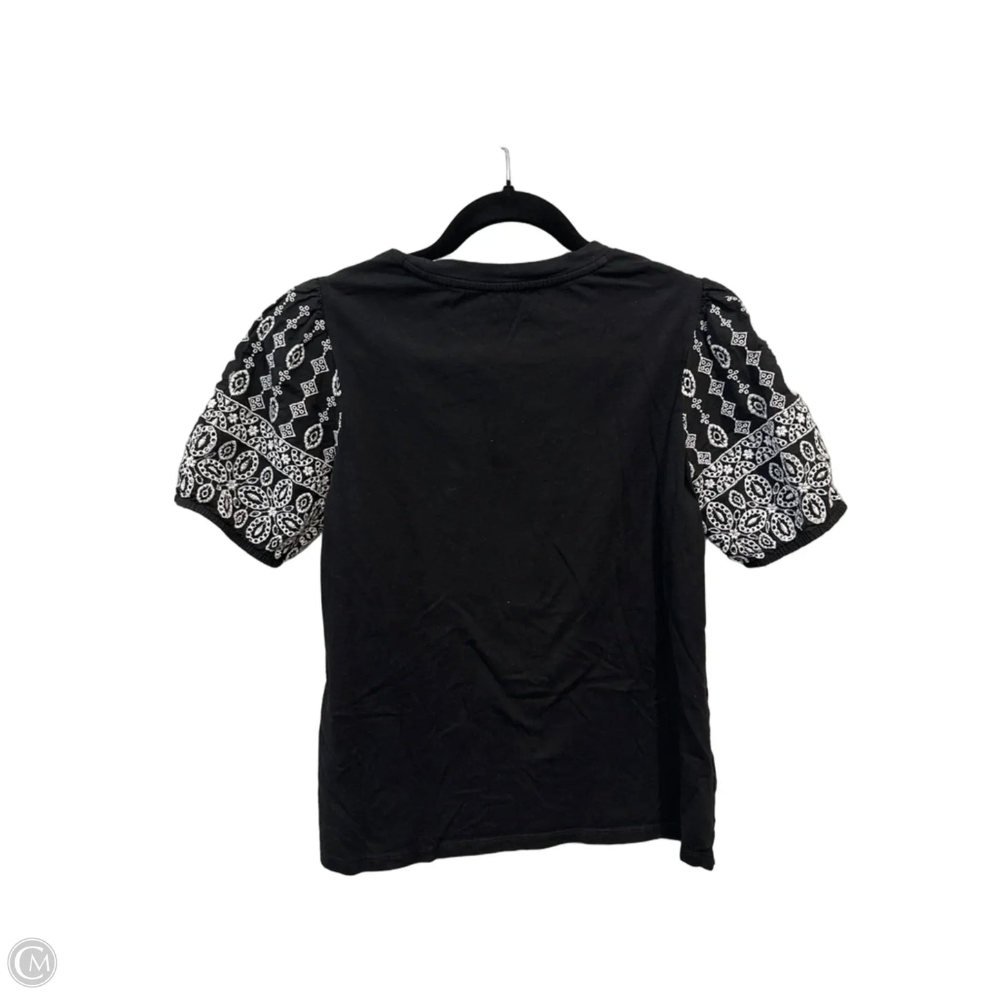 Top Short Sleeve By Ann Taylor In Black, Size: S
