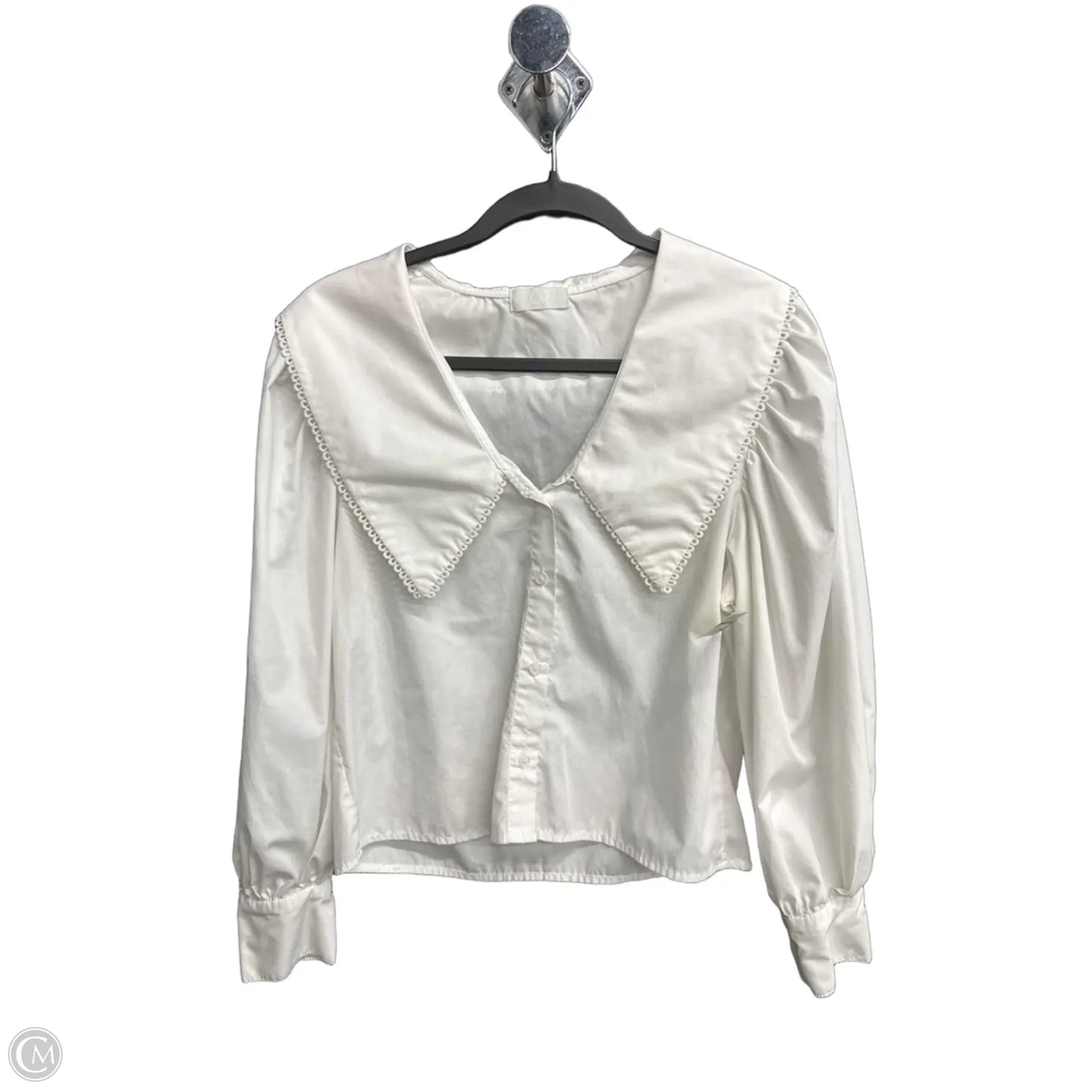 Blouse Long Sleeve By Clothes Mentor In White, Size: S