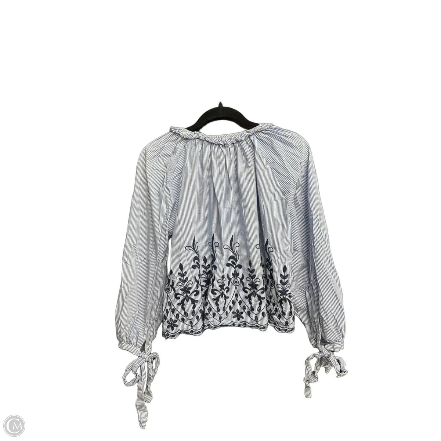 Top Long Sleeve By Zara In Striped Pattern, Size: S