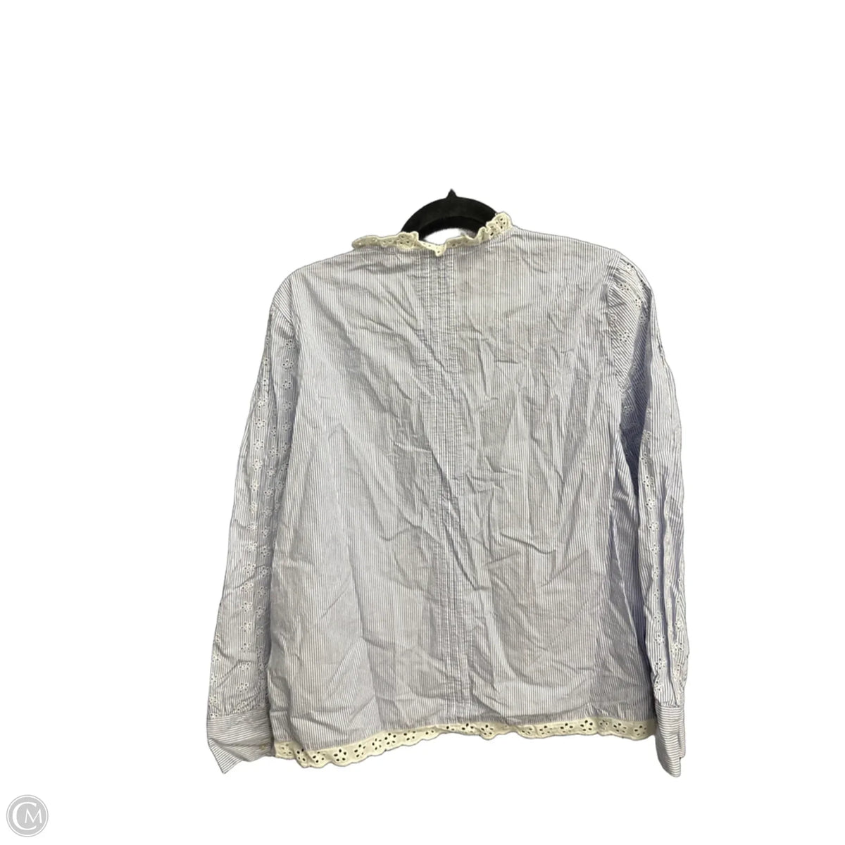 Top Long Sleeve By Zara In Blue, Size: L