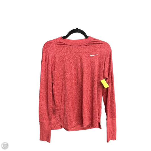 Athletic Top Long Sleeve Collar By Nike Apparel In Red, Size: M