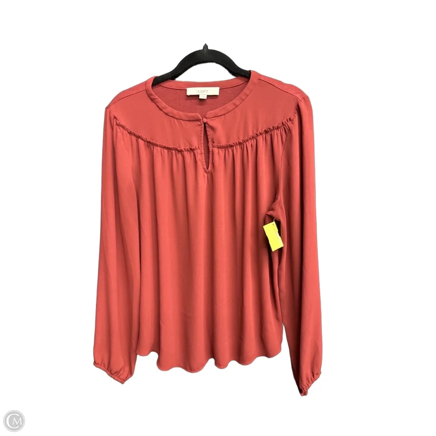 Top Long Sleeve By Loft In Maroon, Size: L