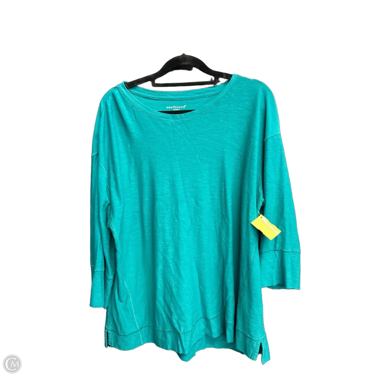 Top 3/4 Sleeve By West Bound In Green, Size: L