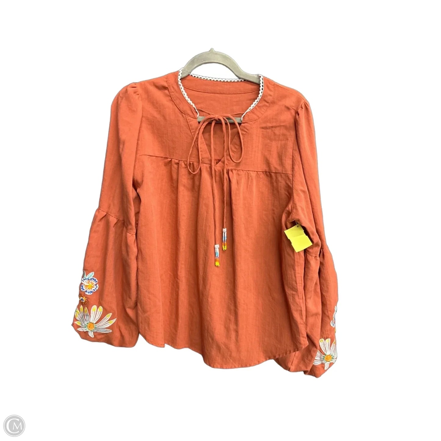 Top Long Sleeve By Clothes Mentor In Orange, Size: M