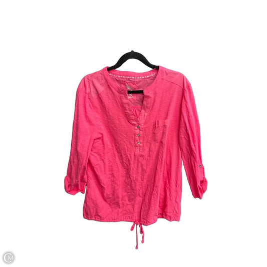 Top 3/4 Sleeve By Clothes Mentor In Pink, Size: L