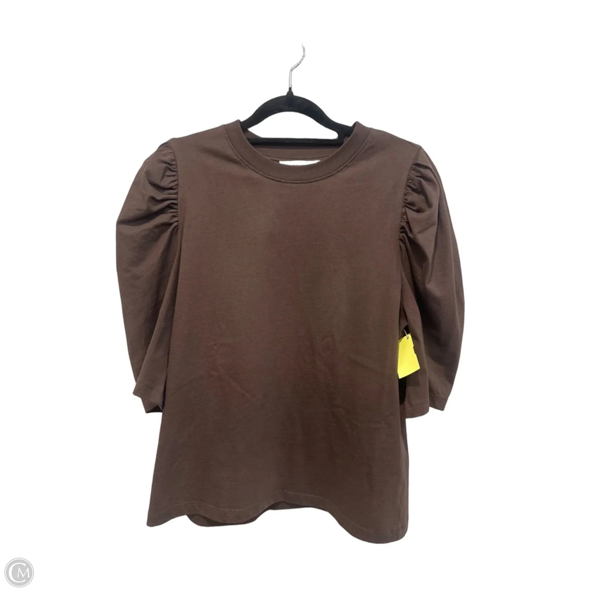 Top Short Sleeve By Frame In Brown, Size: L