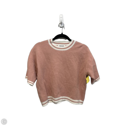 Sweater Short Sleeve By Vigoss In Pink, Size: Xl