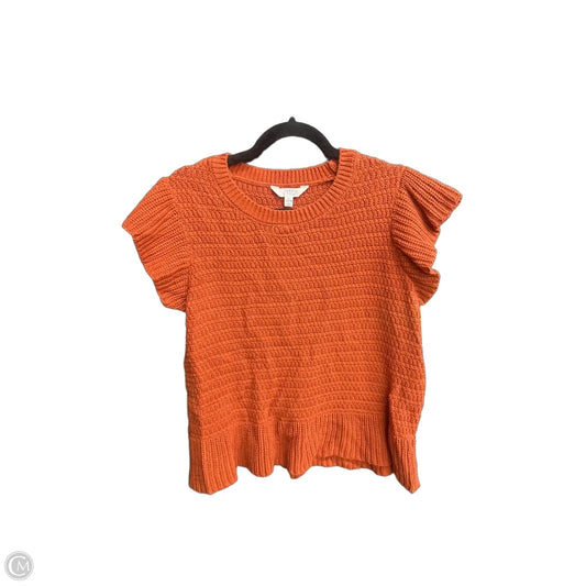 Sweater Short Sleeve By Time And Tru In Orange, Size: L
