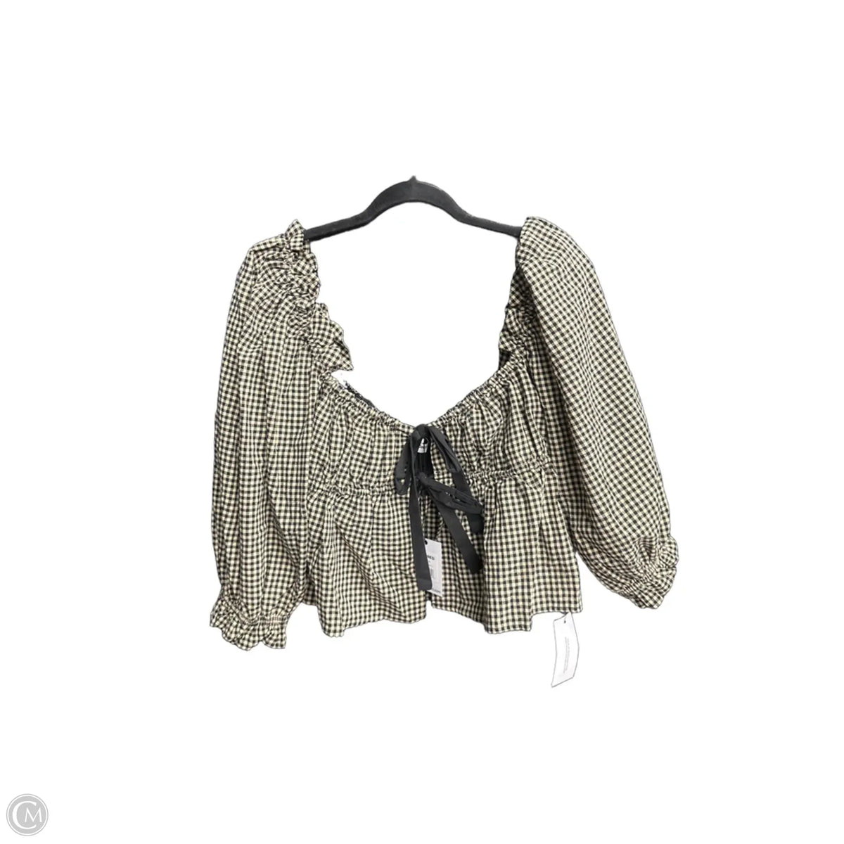 Top 3/4 Sleeve By Clothes Mentor In Plaid Pattern, Size: L