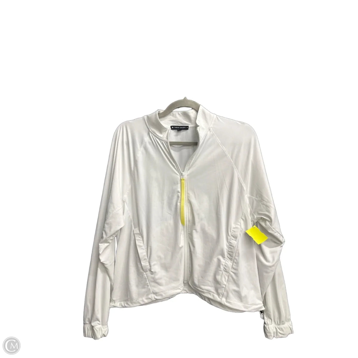 Athletic Jacket By Clothes Mentor In White, Size: M