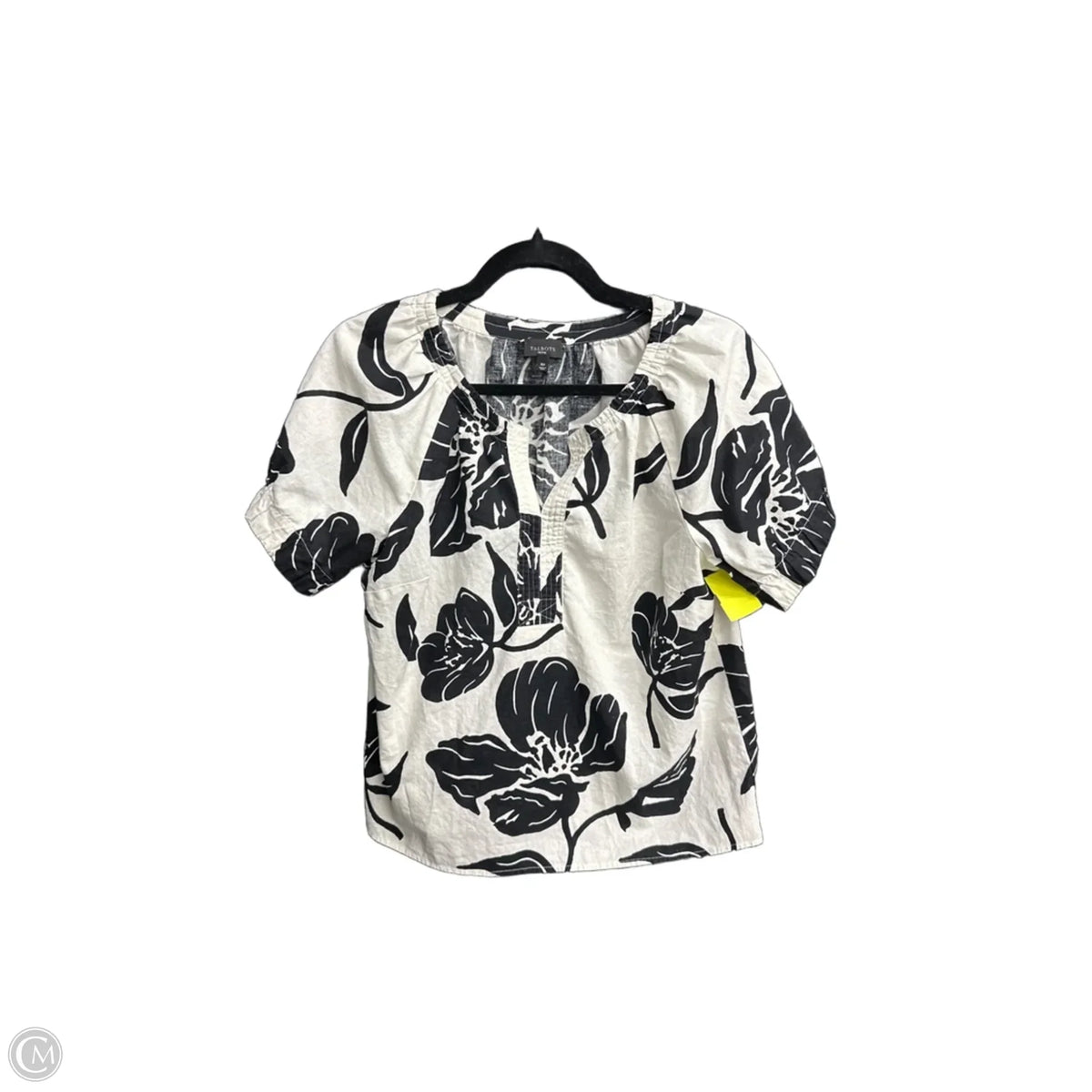 Top Short Sleeve By Talbots In Black, Size: Mp
