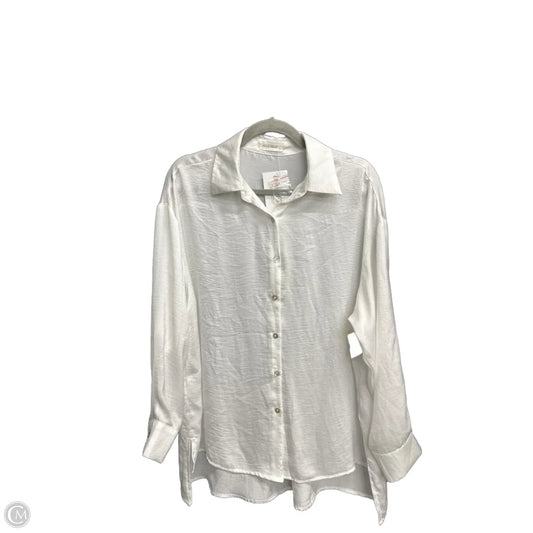 Top Long Sleeve By Miss Love In White, Size: M