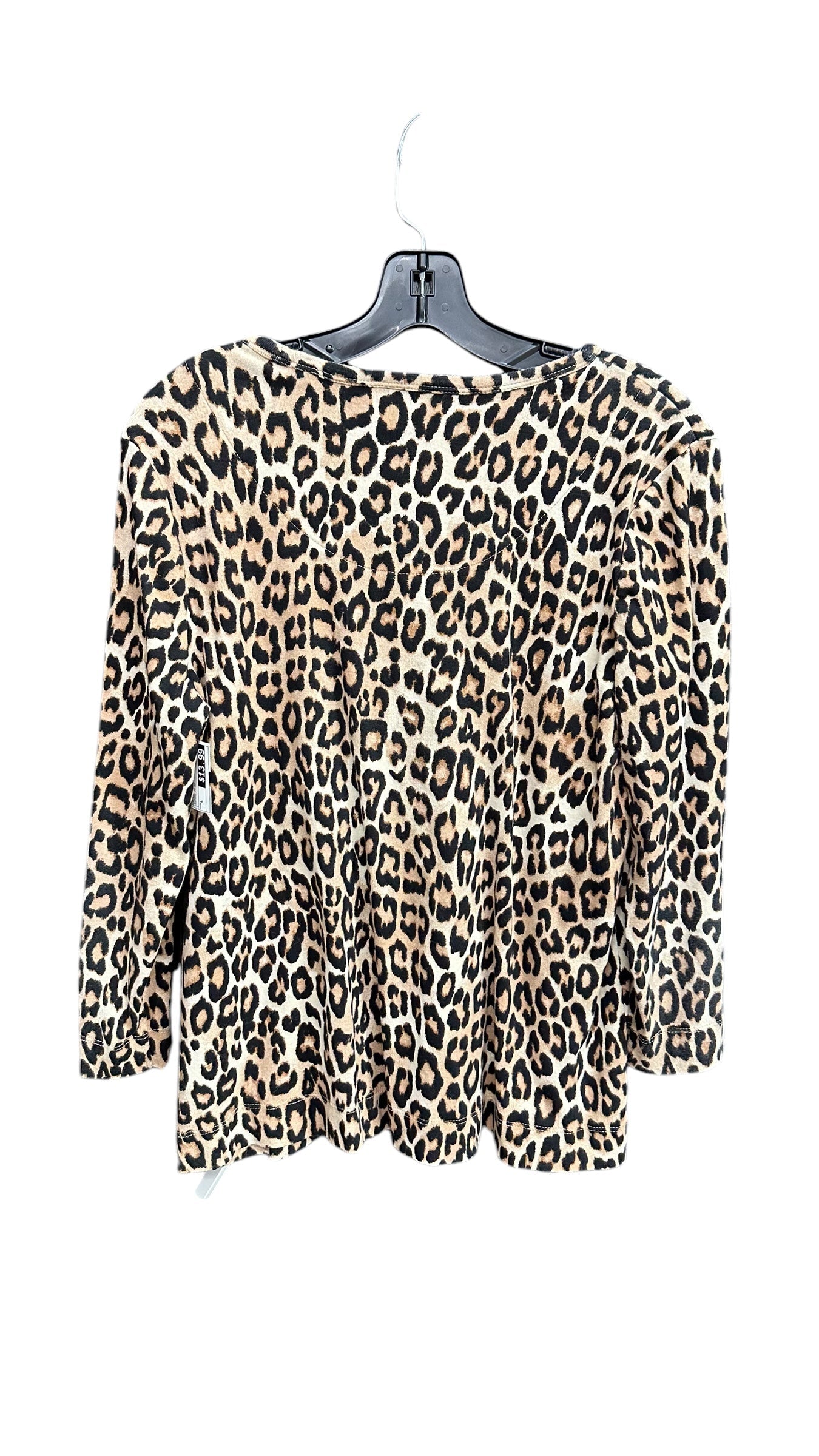 Top Long Sleeve By Chicos In Leopard Print, Size: L