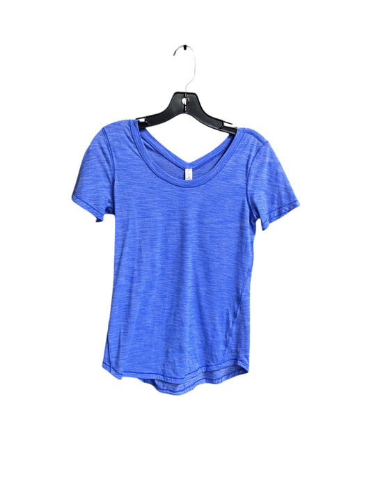 Athletic Top Short Sleeve By Lululemon In Blue, Size: 4