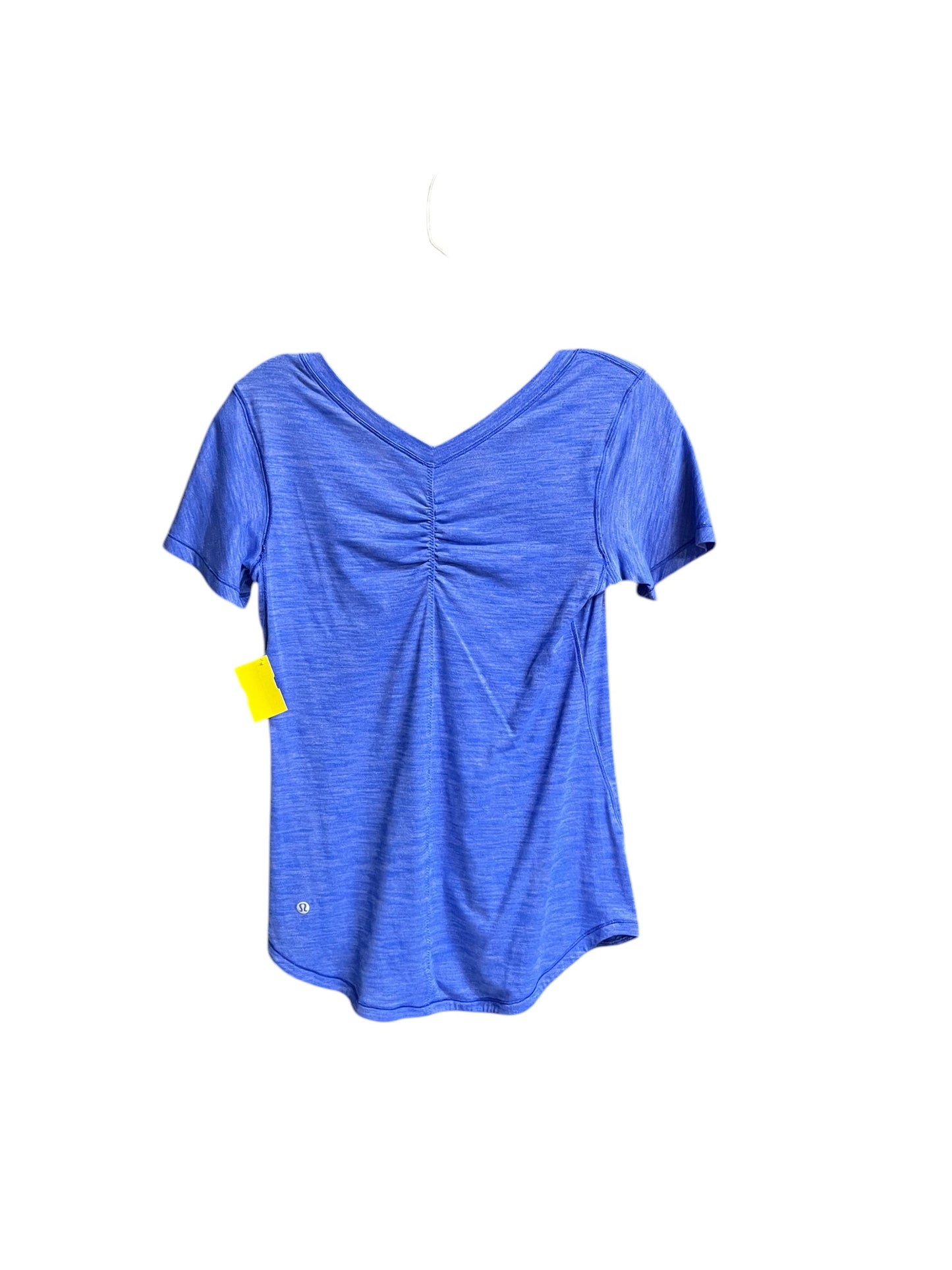 Athletic Top Short Sleeve By Lululemon In Blue, Size: 4