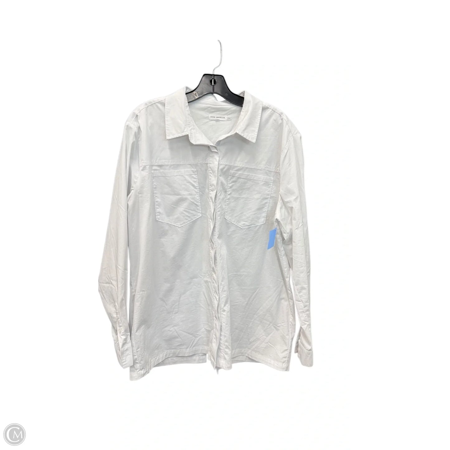 Blouse Long Sleeve By Good American In White, Size: L