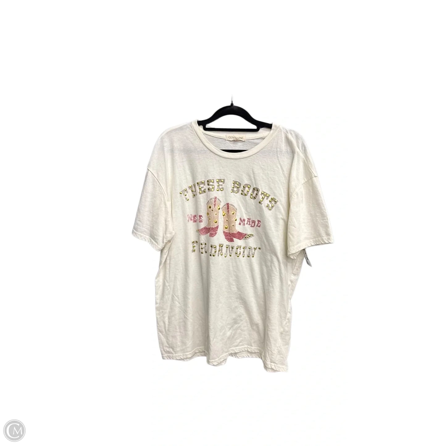 Top Short Sleeve By Clothes Mentor In Cream, Size: L
