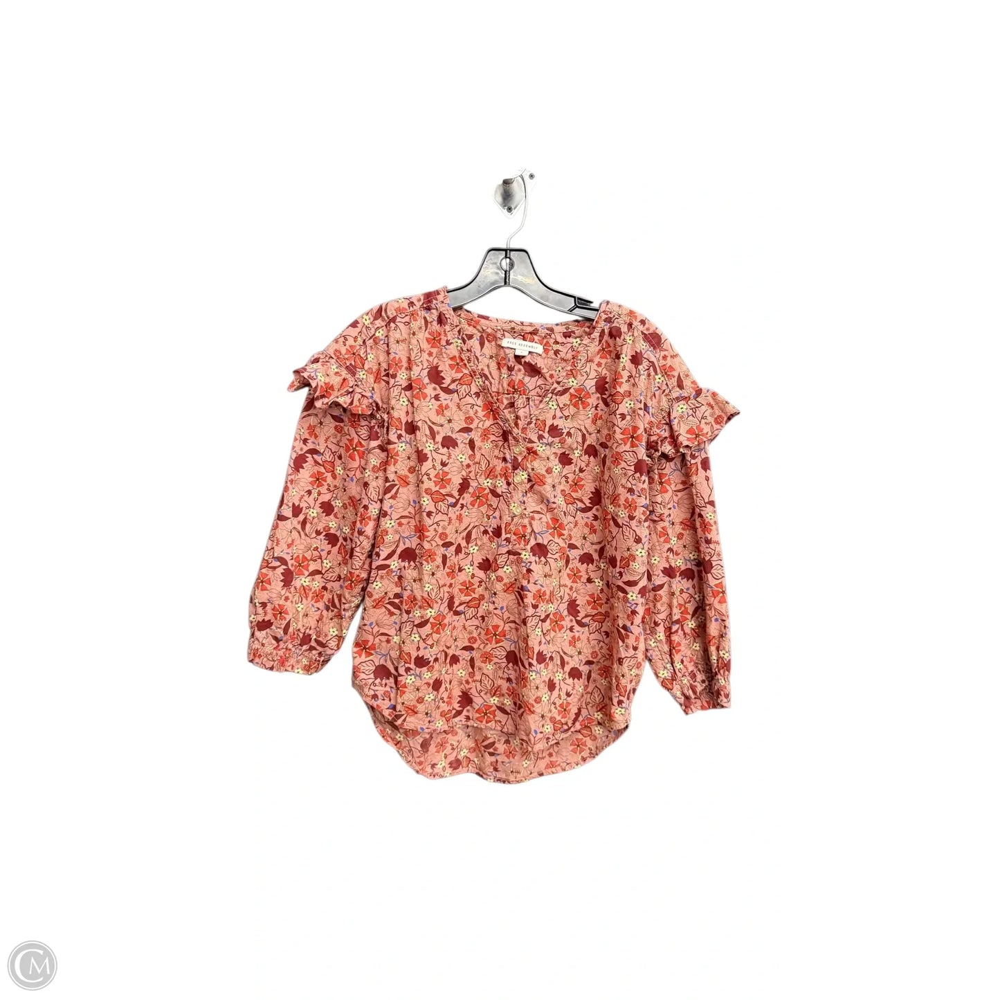 Top Long Sleeve By Free Assembly In Mauve, Size: S