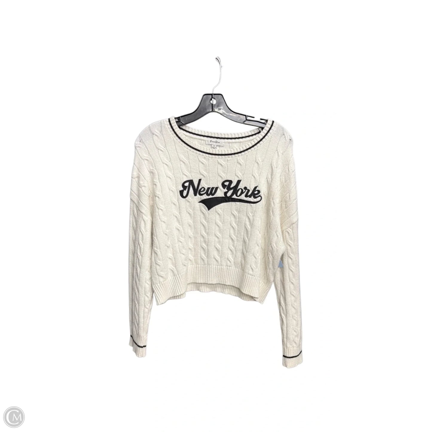 Sweater By Faded Rose In White, Size: S