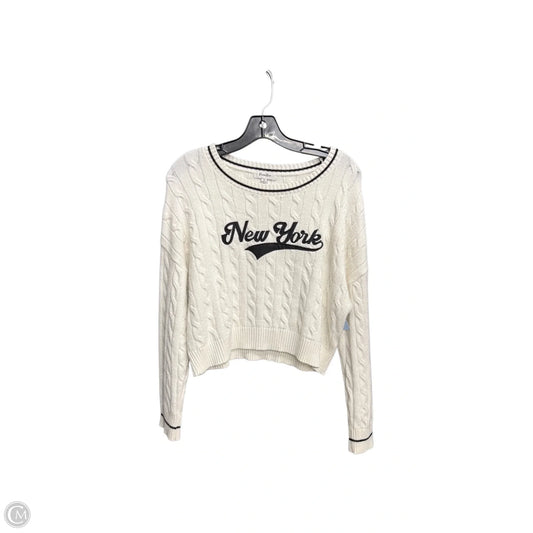 Sweater By Faded Rose In White, Size: S