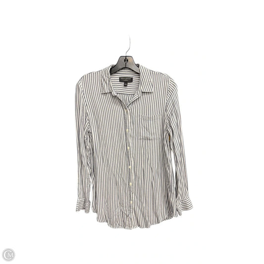 Blouse Long Sleeve By Banana Republic In Striped Pattern, Size: S