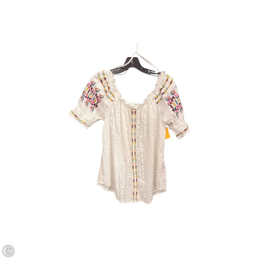 Top Short Sleeve By Anthropologie In White, Size: 4